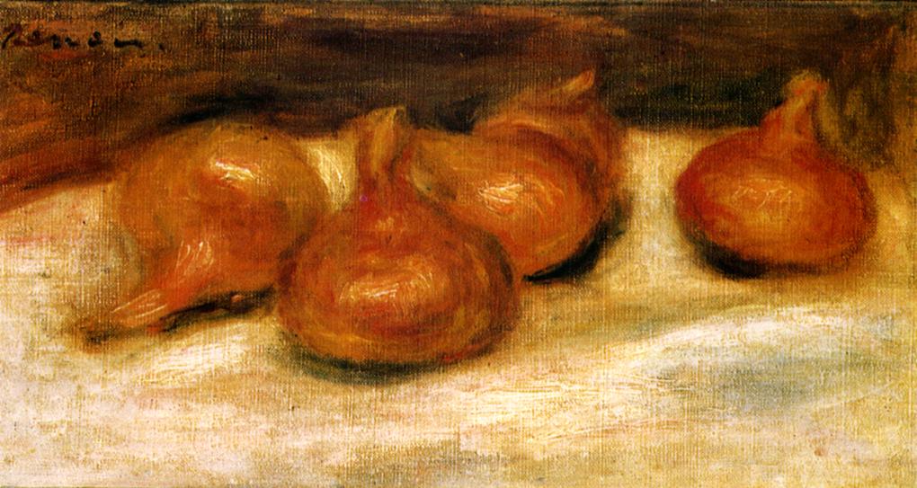 Still Life with Onions - Pierre-Auguste Renoir painting on canvas